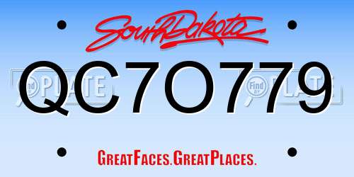 QC7O779 South Dakota License Plate
