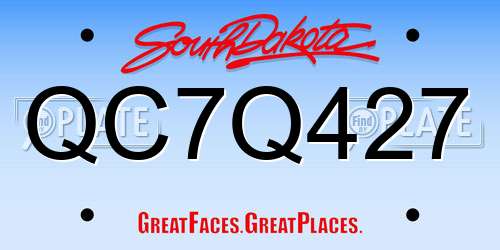 QC7Q427 South Dakota License Plate