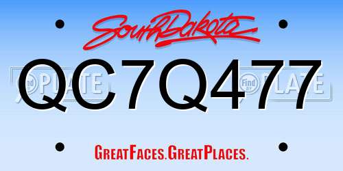 QC7Q477 South Dakota License Plate