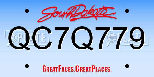 QC7Q779 South Dakota License Plate