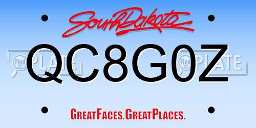 QC8G0Z South Dakota License Plate