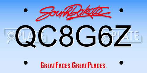 QC8G6Z South Dakota License Plate