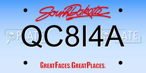 QC8I4A South Dakota License Plate