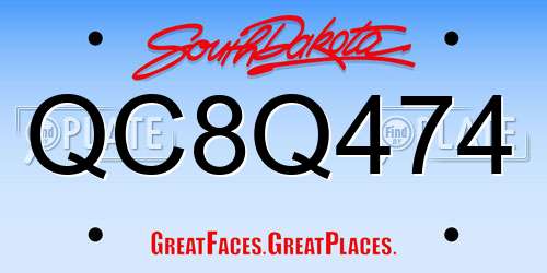 QC8Q474 South Dakota License Plate