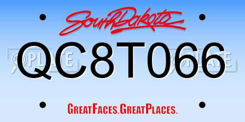 QC8T066 South Dakota License Plate