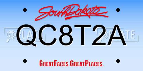 QC8T2A South Dakota License Plate