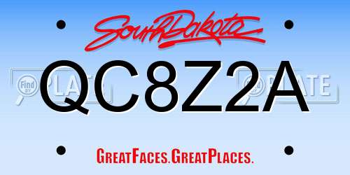 QC8Z2A South Dakota License Plate