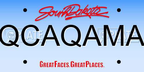 QCAQAMA South Dakota License Plate