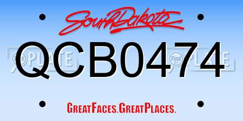 QCB0474 South Dakota License Plate
