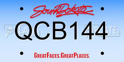 QCB144 South Dakota License Plate