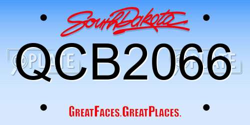 QCB2066 South Dakota License Plate