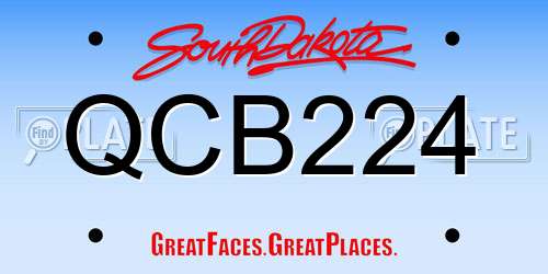 QCB224 South Dakota License Plate