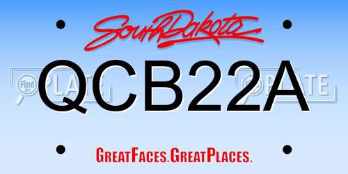 QCB22A South Dakota License Plate