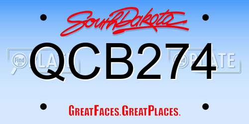 QCB274 South Dakota License Plate
