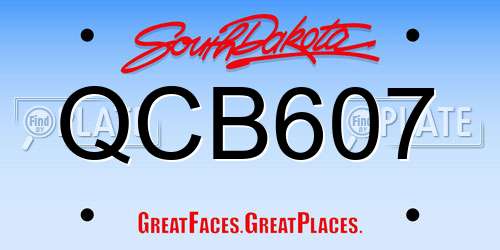 QCB607 South Dakota License Plate