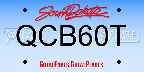 QCB60T South Dakota License Plate