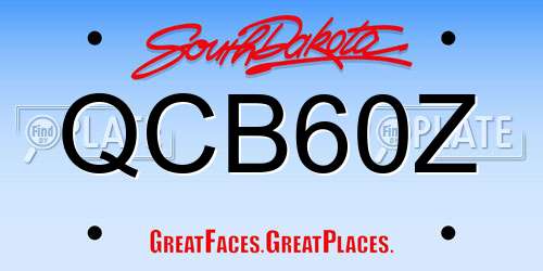 QCB60Z South Dakota License Plate