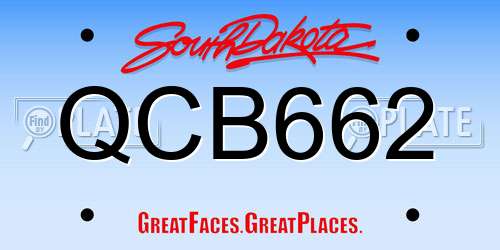 QCB662 South Dakota License Plate