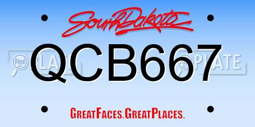 QCB667 South Dakota License Plate