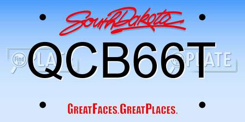 QCB66T South Dakota License Plate