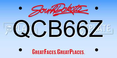 QCB66Z South Dakota License Plate