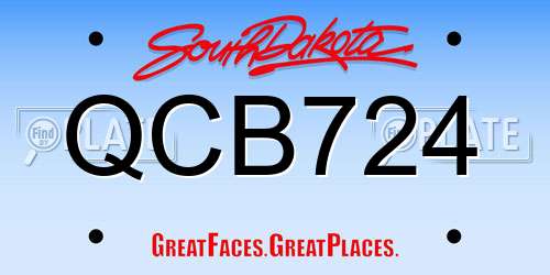 QCB724 South Dakota License Plate