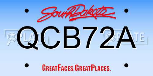 QCB72A South Dakota License Plate