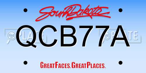 QCB77A South Dakota License Plate