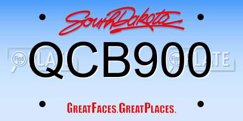 QCB900 South Dakota License Plate