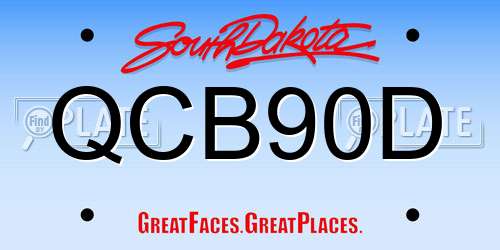 QCB90D South Dakota License Plate