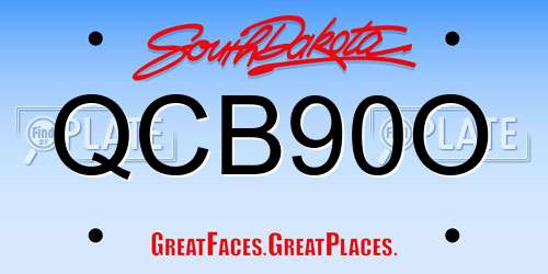 QCB90O South Dakota License Plate