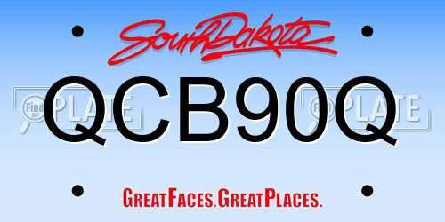 QCB90Q South Dakota License Plate