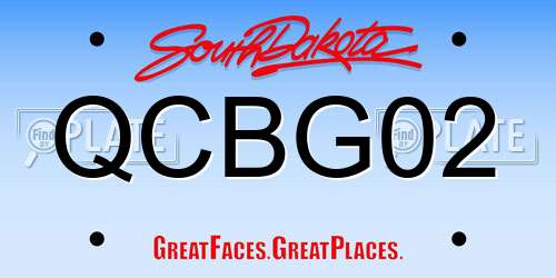 QCBG02 South Dakota License Plate