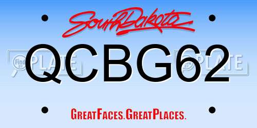 QCBG62 South Dakota License Plate