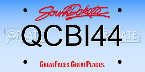 QCBI44 South Dakota License Plate