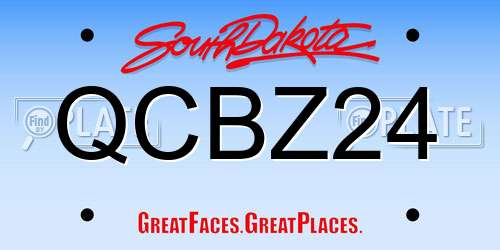 QCBZ24 South Dakota License Plate