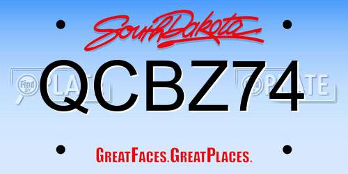 QCBZ74 South Dakota License Plate