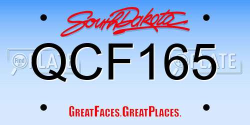 QCF165 South Dakota License Plate