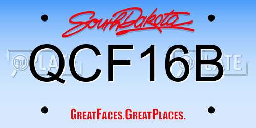 QCF16B South Dakota License Plate