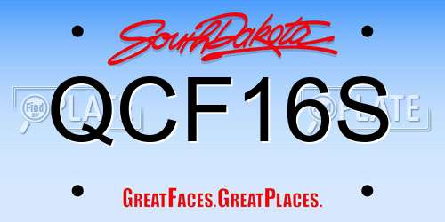 QCF16S South Dakota License Plate