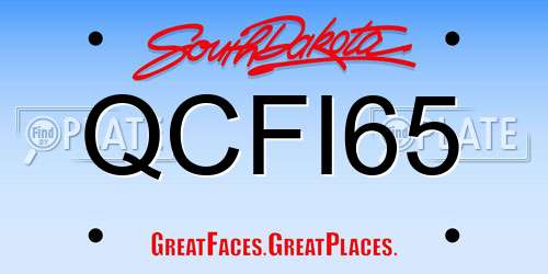 QCFI65 South Dakota License Plate