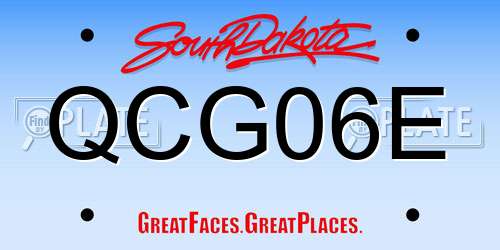 QCG06E South Dakota License Plate