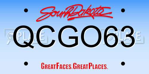 QCGO63 South Dakota License Plate