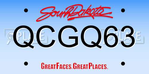 QCGQ63 South Dakota License Plate