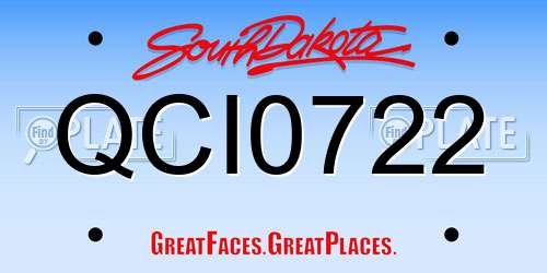 QCI0722 South Dakota License Plate