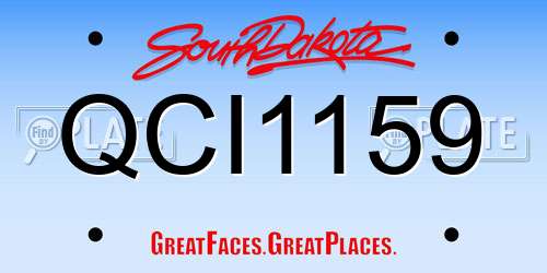 QCI1159 South Dakota License Plate