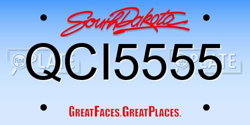 QCI5555 South Dakota License Plate