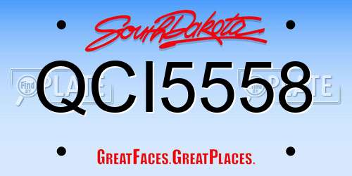 QCI5558 South Dakota License Plate