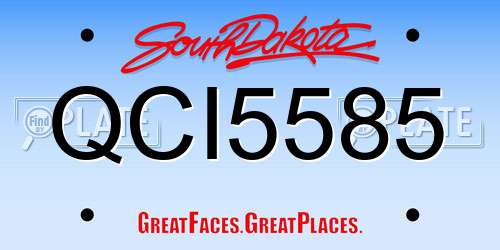QCI5585 South Dakota License Plate
