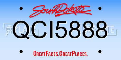 QCI5888 South Dakota License Plate